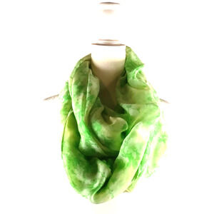 Infinity Scarf Green Yellow Sheer 40 X 70 Puffy Spring
